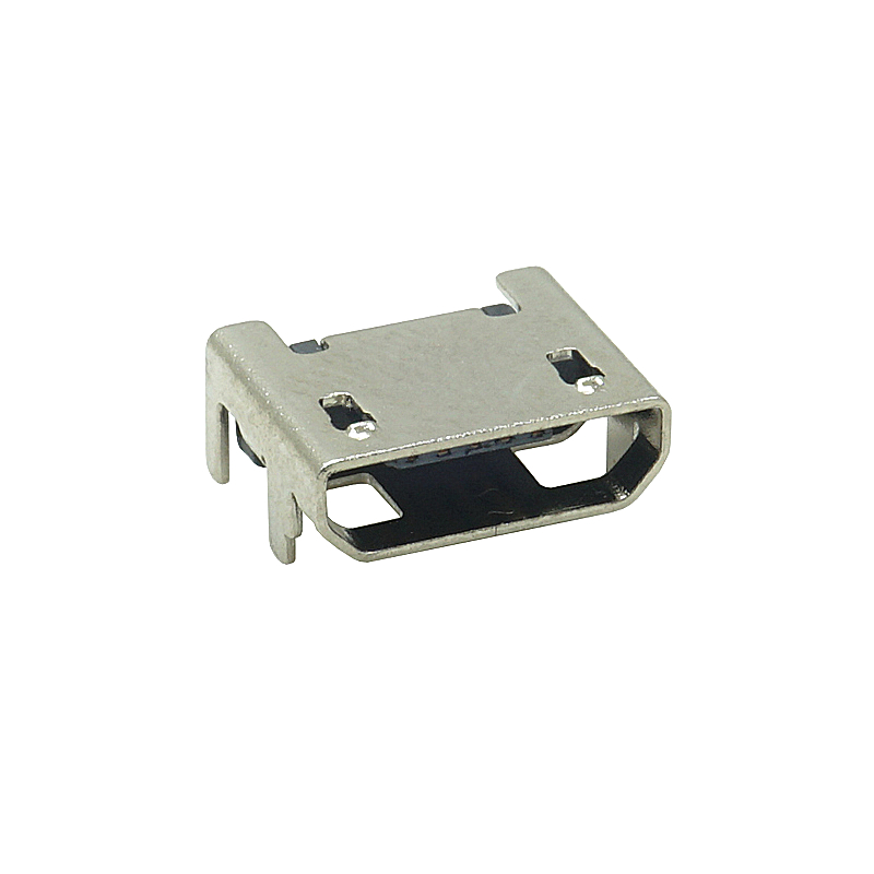 USB连接器母座MICRO 5P 四脚平口无柱 6.2MM