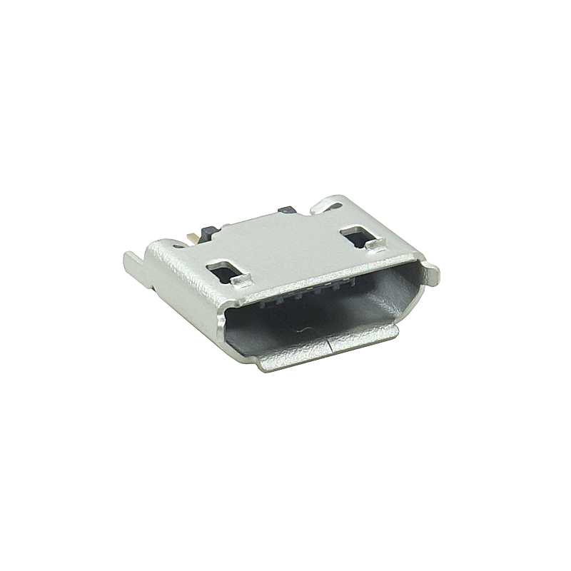 USB母座0.65DIP立式卷边SUS 180°1.5脚长不锈钢