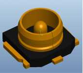 HF-RF3-14A2外圆镀银3代4焊脚塑胶黑色2.0*2.0*0.85 mm