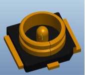 HF-RF4-15A1外圆镀银4焊脚4代塑胶黑色2.0*2.0*0.7 mm